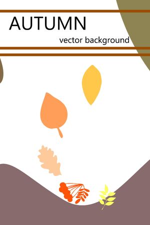 Vector background with red, orange, brown and yellow falling autumn leaves.のイラスト素材