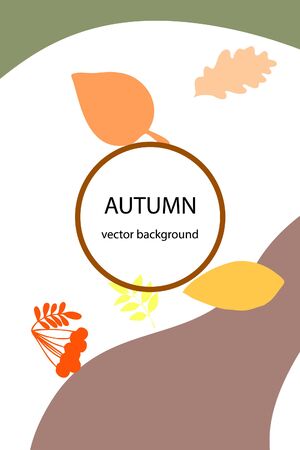 Vector background with red, orange, brown and yellow falling autumn leaves.のイラスト素材