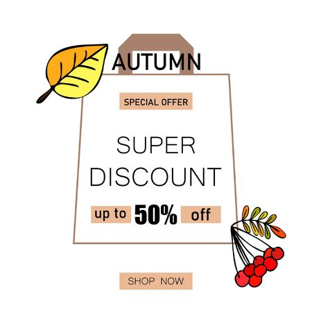 Autumn Big sale vector background with leaves. Vector illustration Eps10.のイラスト素材