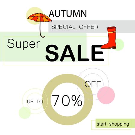 Autumn Big sale vector background with leaves. Vector illustration Eps10.のイラスト素材