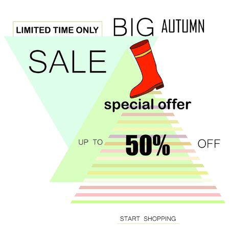 Autumn Big sale vector background with leaves. Vector illustration Eps10.のイラスト素材