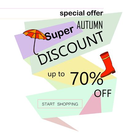 Autumn Big sale vector background with leaves. Vector illustration Eps10.のイラスト素材