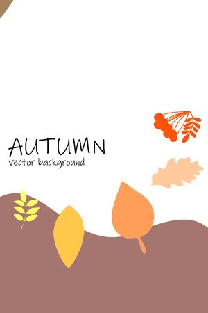 Vector background with red, orange, brown and yellow falling autumn leaves.のイラスト素材
