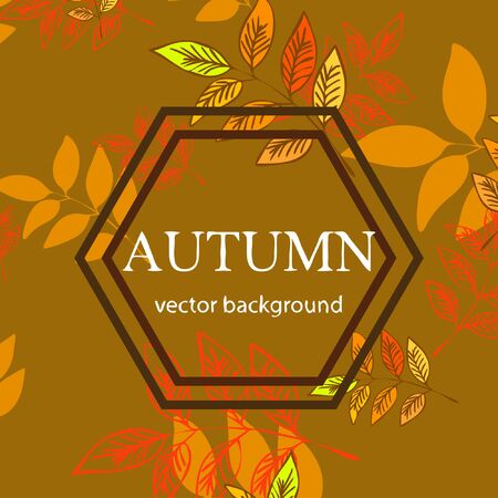 Colorful autumn leaves falling and spinning. Vector backgroundのイラスト素材