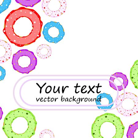Donuts with pink chocolate lemon, blue mint glaze. Vector backgroundのイラスト素材
