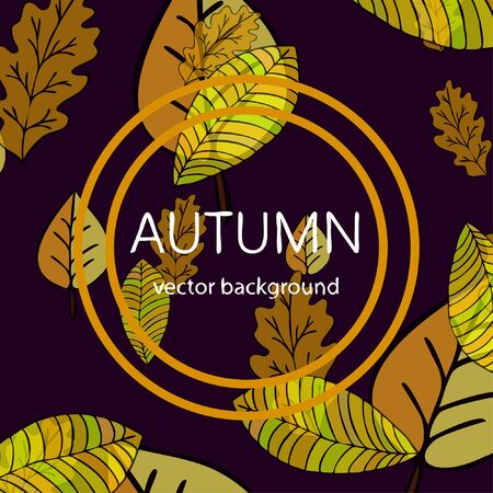 Colorful autumn leaves falling and spinning. Vector backgroundのイラスト素材