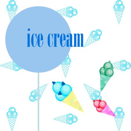 Sweet cartoon ice cream. Vector colorful ice creamsのイラスト素材