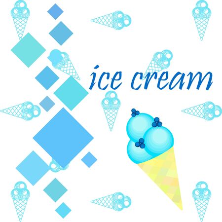 Sweet cartoon ice cream. Vector colorful ice creamsのイラスト素材