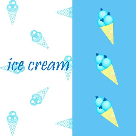 Sweet cartoon ice cream. Vector colorful ice creamsのイラスト素材