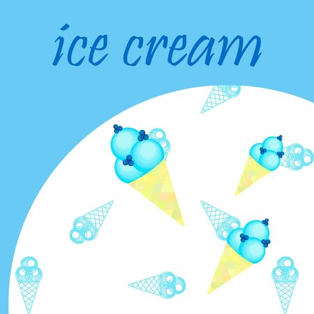 Sweet cartoon ice cream. Vector colorful ice creamsのイラスト素材