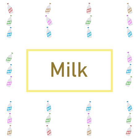 Vector illustration of a set of labels for milk and dairy.のイラスト素材
