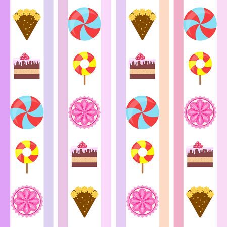 Home bakery vector illustration of birthday cake, capcake and sweets . Design idea for poster, cards and advertisment.のイラスト素材