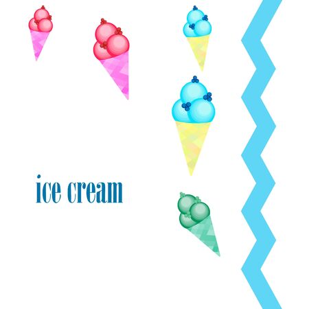 Sweet cartoon ice cream. Vector colorful ice creams.のイラスト素材