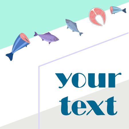 Fish seafood. Vector seafood. Food and restaurant design.のイラスト素材