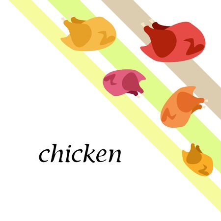 Chicken meat, cartoon, vector illustration, food background.のイラスト素材