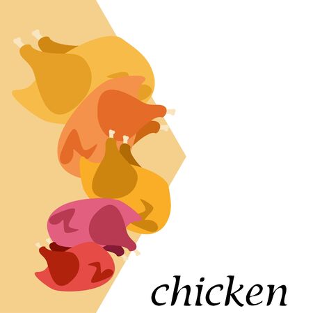 Chicken meat, cartoon, vector illustration, food background.のイラスト素材