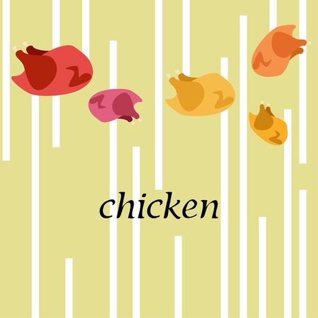 Chicken meat, cartoon, vector illustration, food background.のイラスト素材