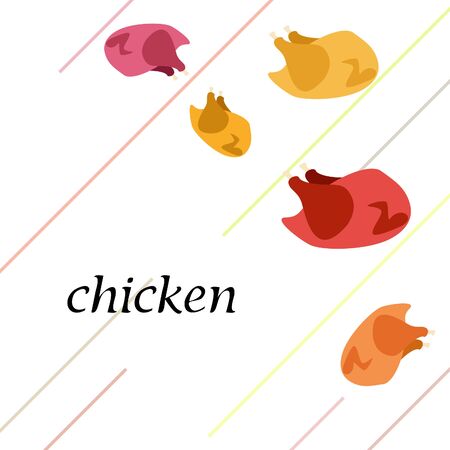 Chicken meat, cartoon, vector illustration, food background.のイラスト素材