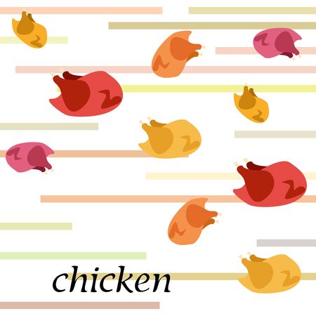 Chicken meat, cartoon, vector illustration, food background.のイラスト素材