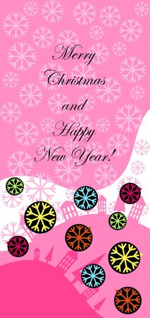 New Year design with stylized christmas ball and christmas tree. Vector illustration.のイラスト素材