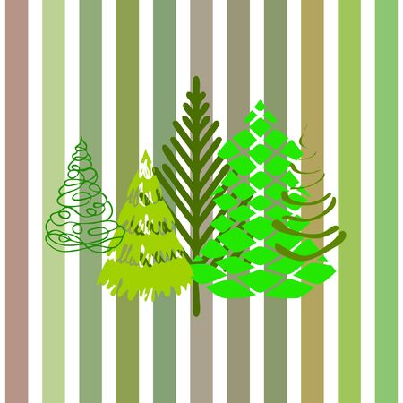 Merry christmas and happy new year tree, holiday decoration card design. EPS10 vectorのイラスト素材