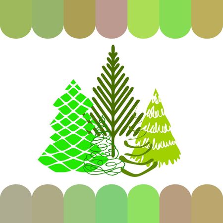 Merry christmas and happy new year tree, holiday decoration card design. EPS10 vectorのイラスト素材