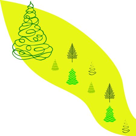 Merry christmas and happy new year tree, holiday decoration card design. EPS10 vectorのイラスト素材
