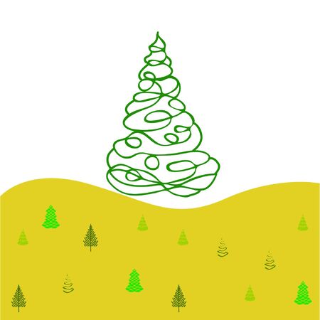 Merry christmas and happy new year tree, holiday decoration card design. EPS10 vectorのイラスト素材
