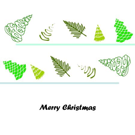Merry christmas and happy new year tree, holiday decoration card design. EPS10 vectorのイラスト素材