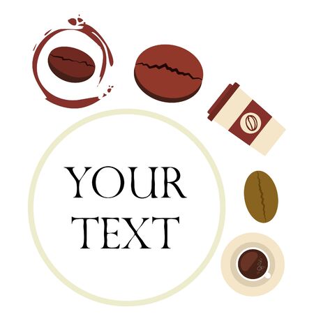 Cup of coffee and coffee grain. Abstract vector background.のイラスト素材