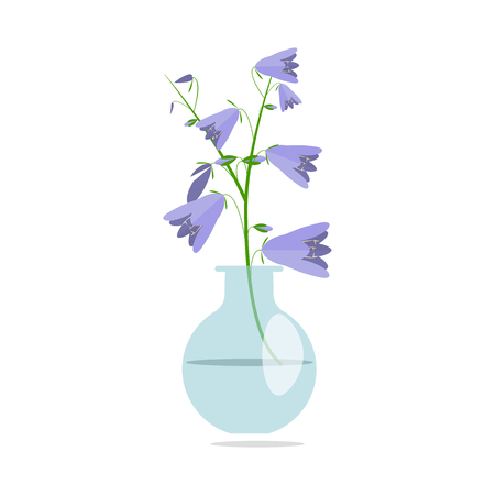 Beautiful flowers bouquet in glass vaseのイラスト素材