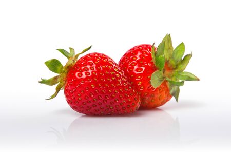 Fresh strawberry isolated on white backgroundの写真素材