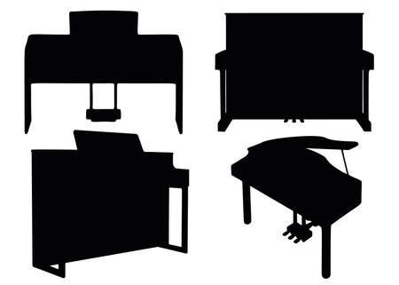 Piano in the set. Musical instrument.のイラスト素材