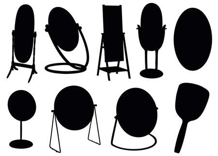 Mirrors large and small in the set.のイラスト素材