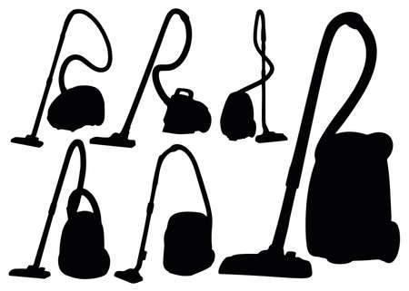 Vacuum cleaners for cleaning in the set.のイラスト素材