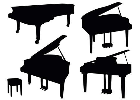 Grand piano in the set. Musical instrument.のイラスト素材