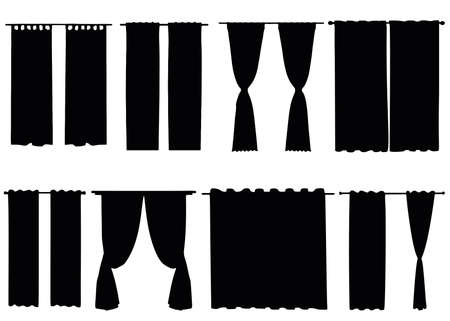 Curtains for the room in the set.のイラスト素材