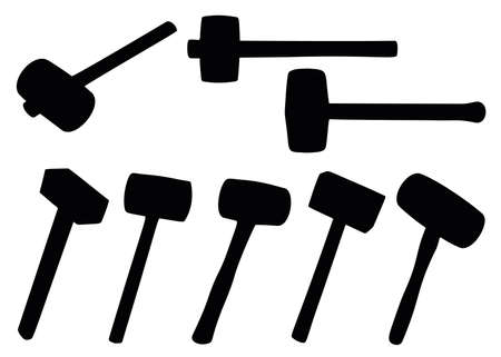 A set of sledgehammers and hammers. Vector image.のイラスト素材