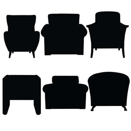 Chairs in the set. Vector image.のイラスト素材