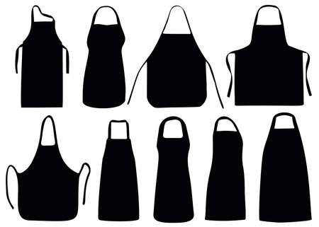 The aprons in the collection. Aprons for the cook and for the Barber.のイラスト素材