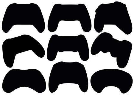 Gamepads and joysticks for the game in the set.のイラスト素材