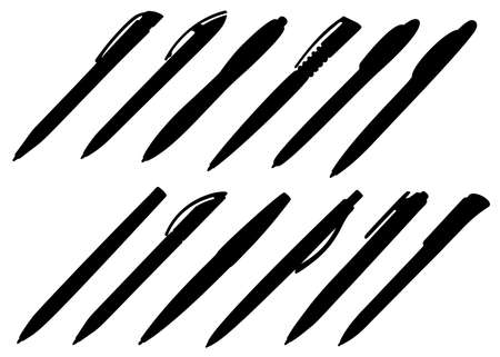 Pens writing in the set.のイラスト素材