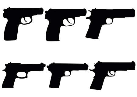 Pistols in the set. Firearm.のイラスト素材