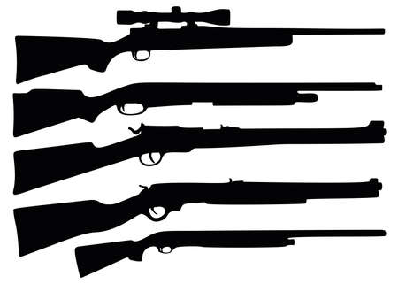 Hunting rifle and shotgun in the kit.のイラスト素材