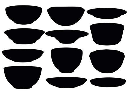 Plates for first and second courses in the set.のイラスト素材