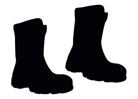 Men's warm boots. Vector image.のイラスト素材