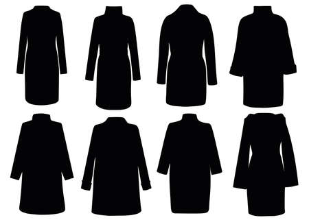 Women's coat in the set. Warm coat is suitable for autumn and winter.のイラスト素材