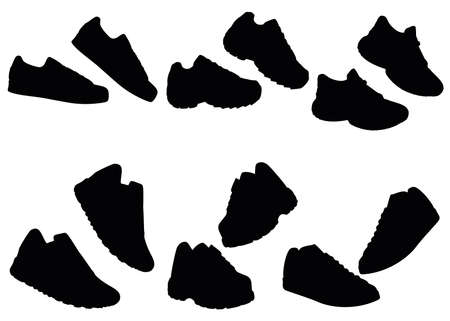 Women's sports sneakers in a set.のイラスト素材