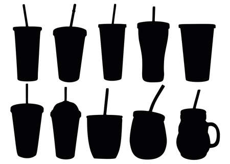 Glass with straws included.のイラスト素材