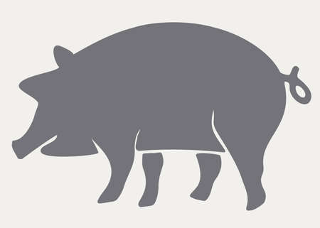Pig in the form of emblem.